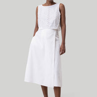Reistor Overlap Midi Skirt in White