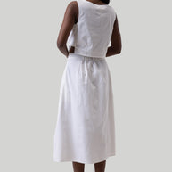 Reistor Overlap Midi Skirt in White