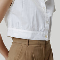Reistor Oversized Crop Shirt in Off-white
