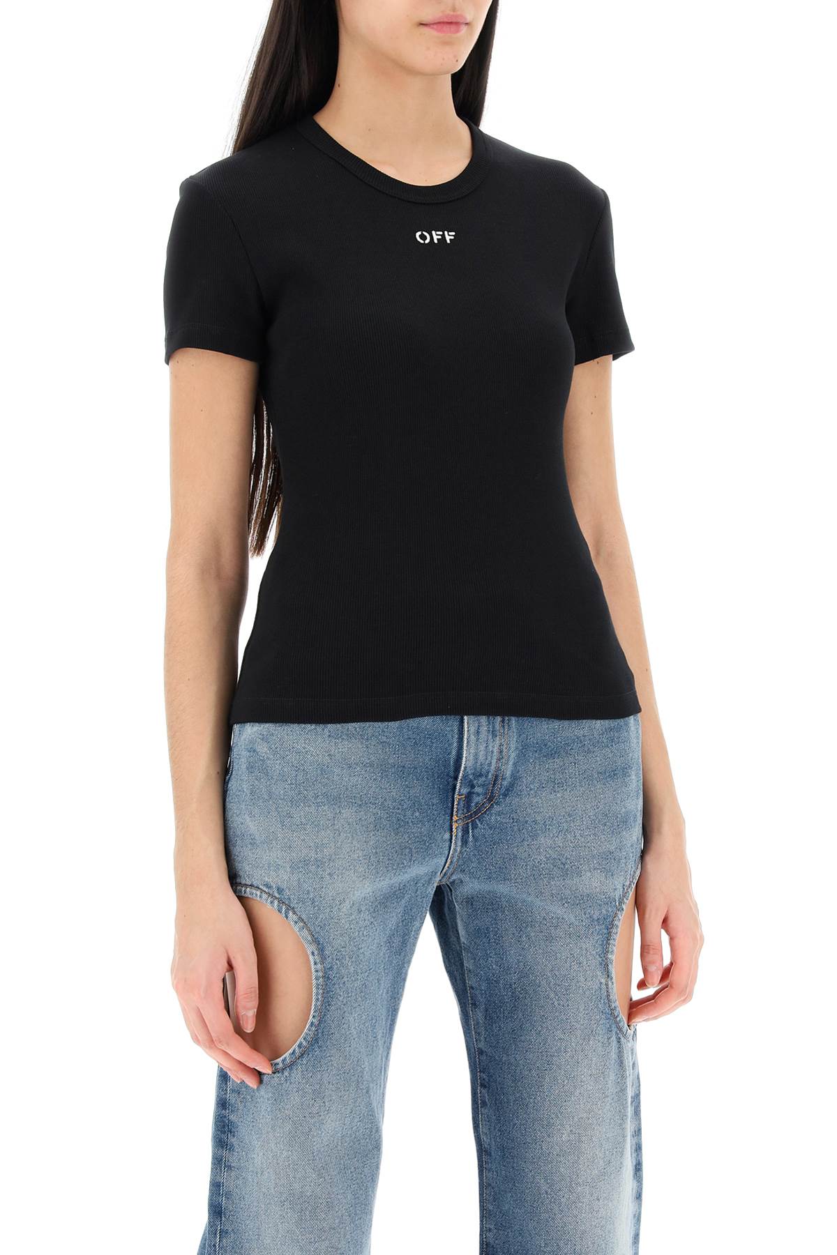 Off-White Off Stamp Ribbed T-Shirt