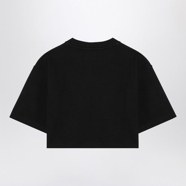 Off White Off-White™ Black Cropped T-shirt With Logo