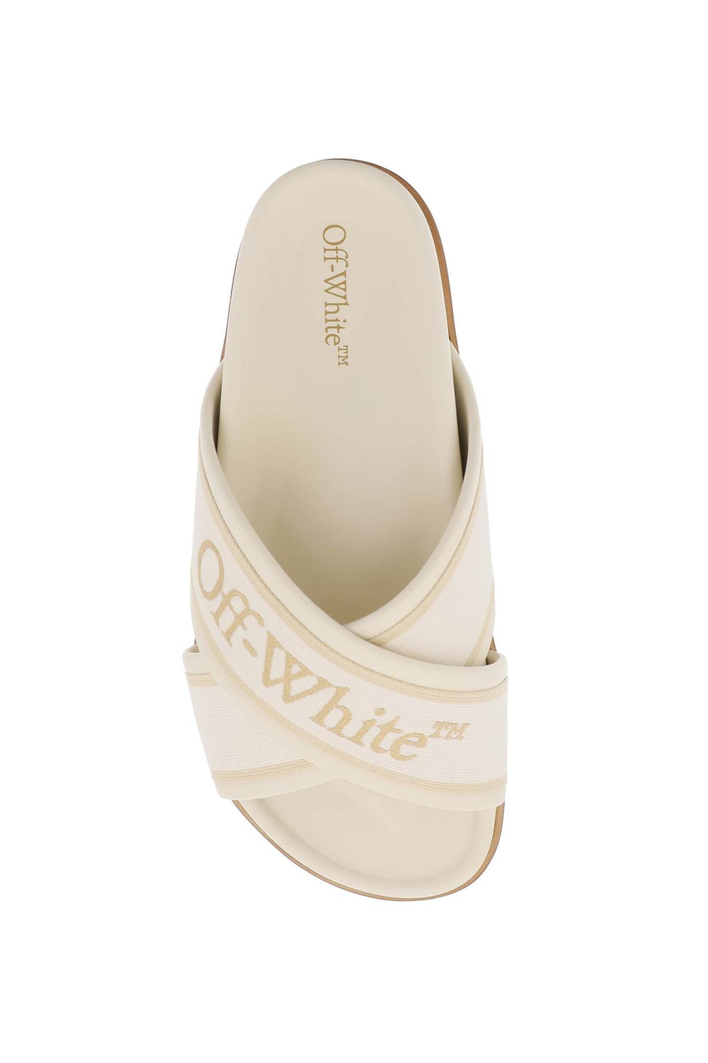 Off-White Leather Logo Slides