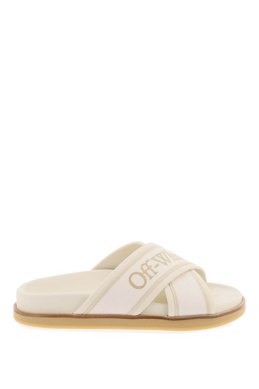 Off-White Leather Logo Slides