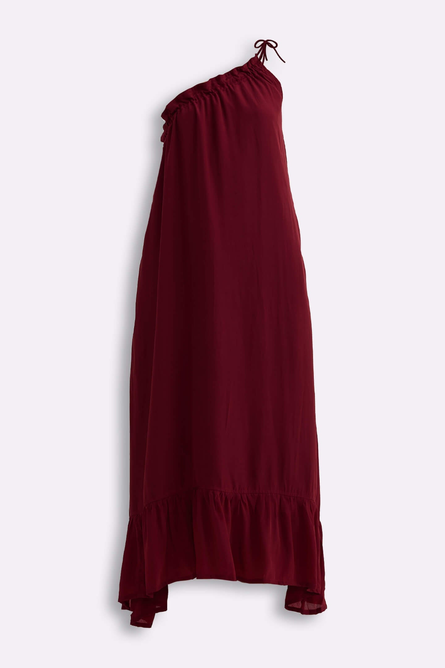 Reistor One-shoulder Midi dress in Burgundy