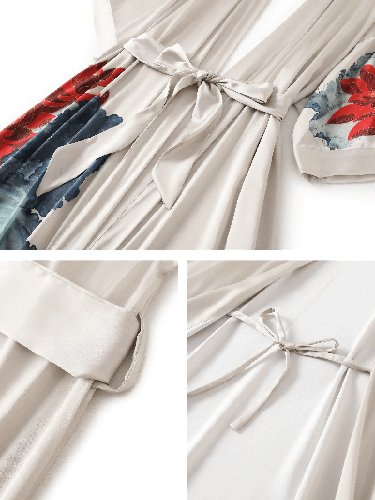Ulivary Oriental Lotus Kimono Robe