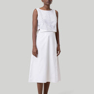 Reistor Overlap Midi Skirt in White