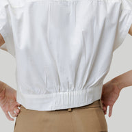 Reistor Oversized Crop Shirt in Off-white