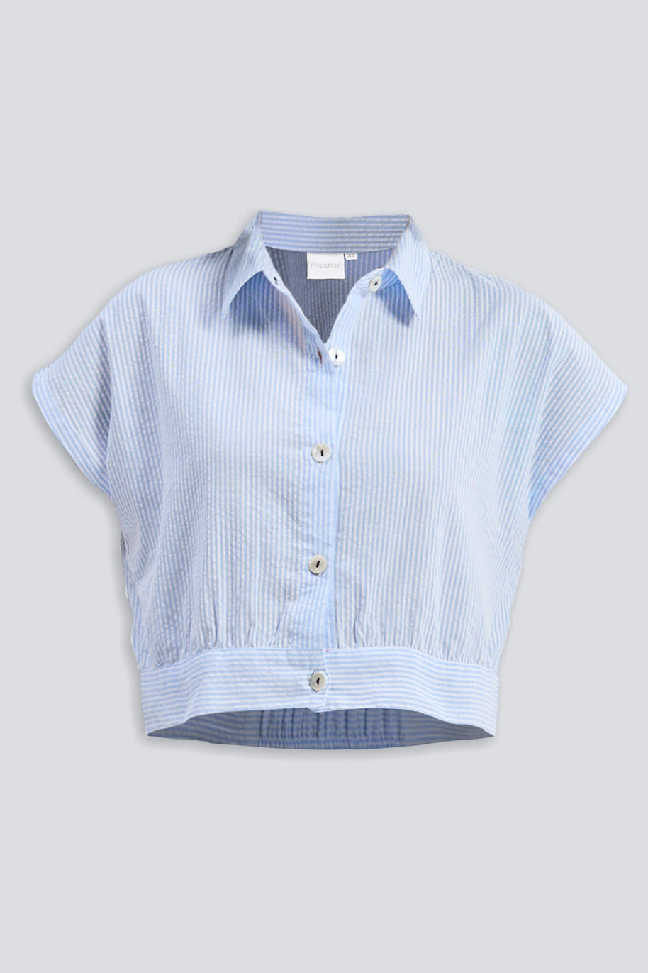 Reistor Oversized Crop Shirt in Classic Stripes