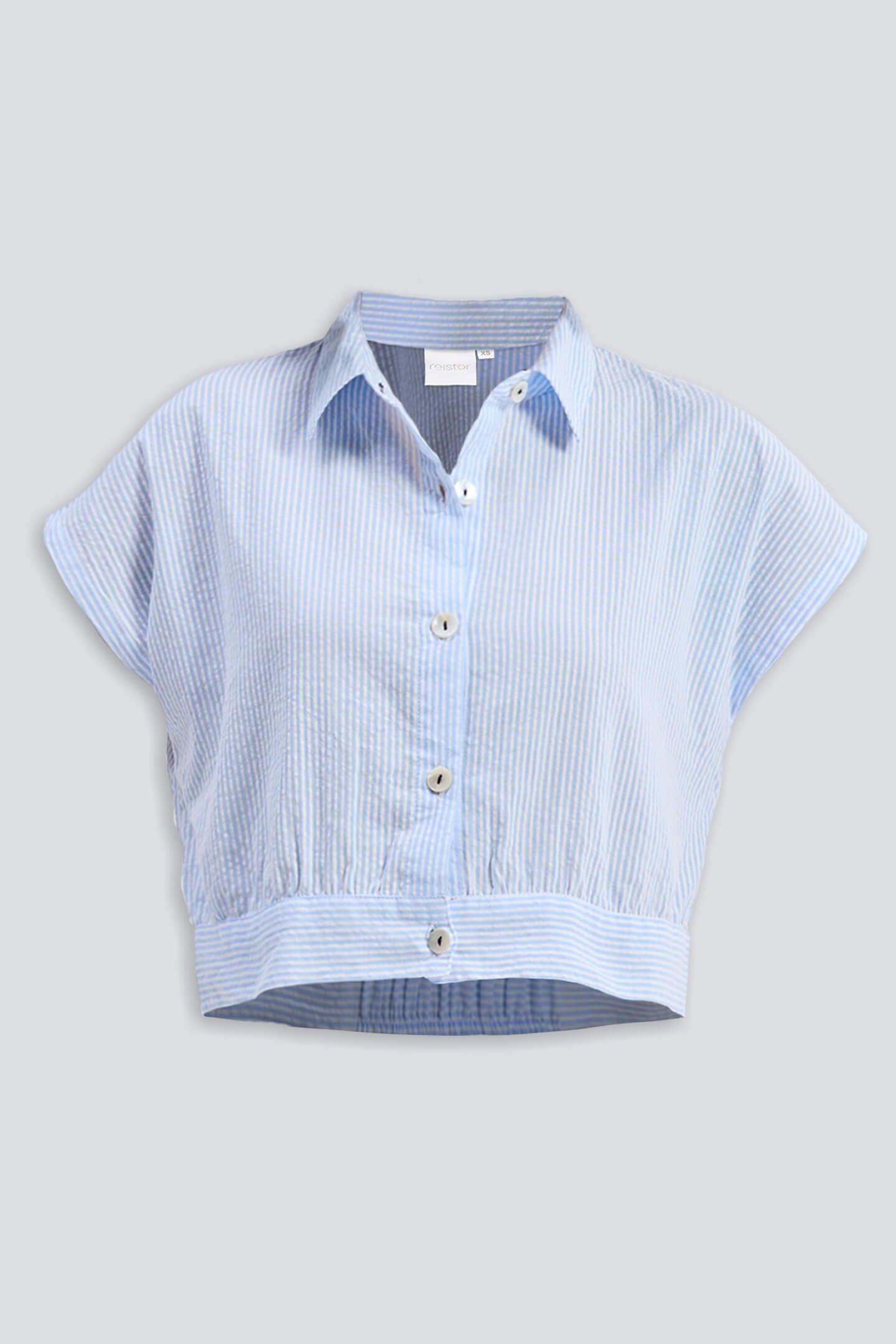 Reistor Oversized Crop Shirt in Classic Stripes