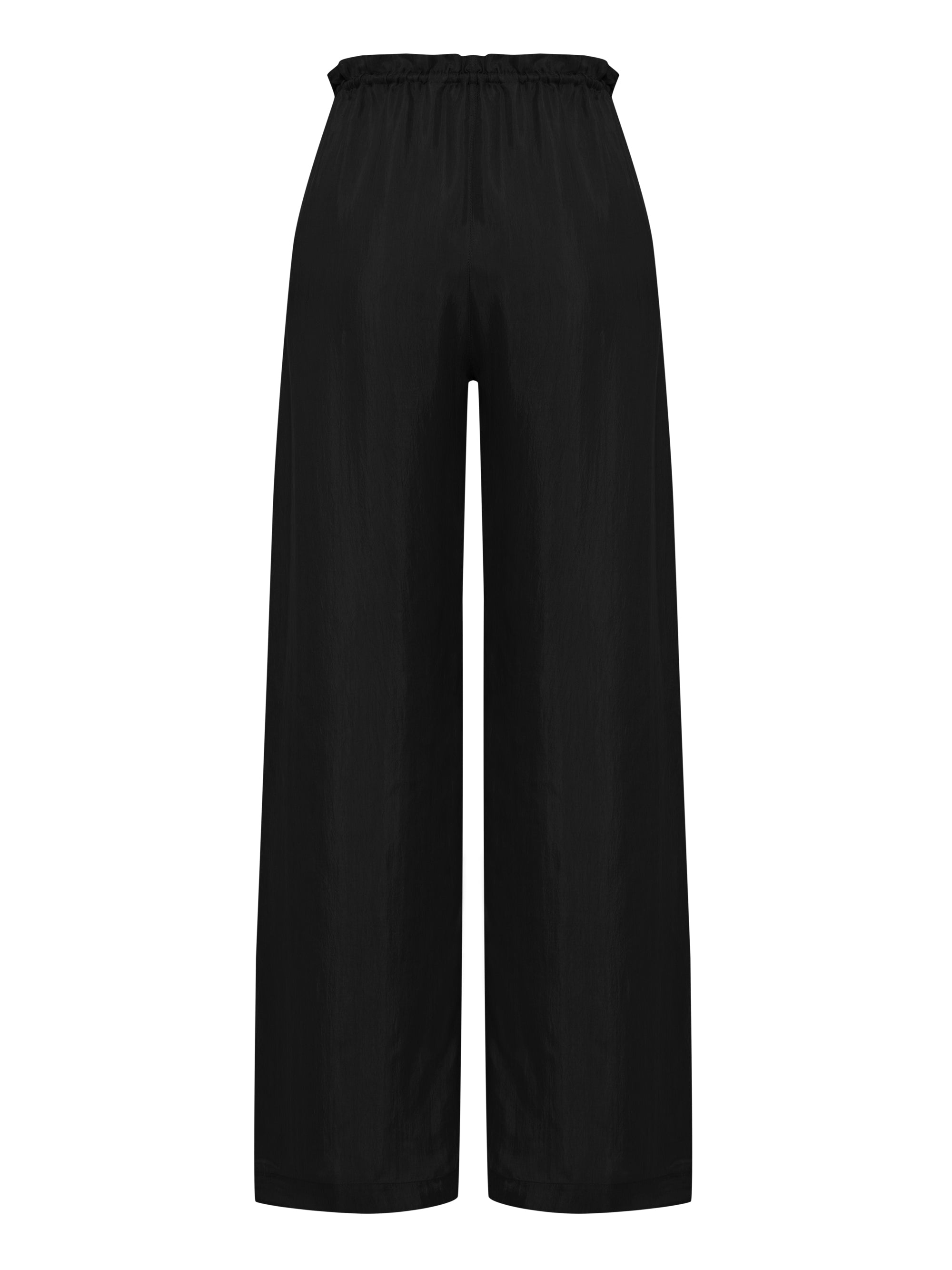 The Handloom Lucid Flow Tie Pants - Black