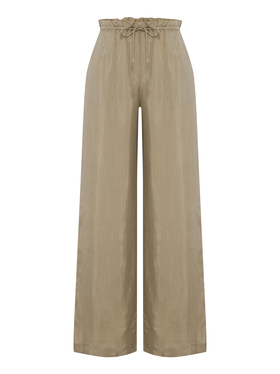 The Handloom Lucid Flow Tie Pants - Khaki Green