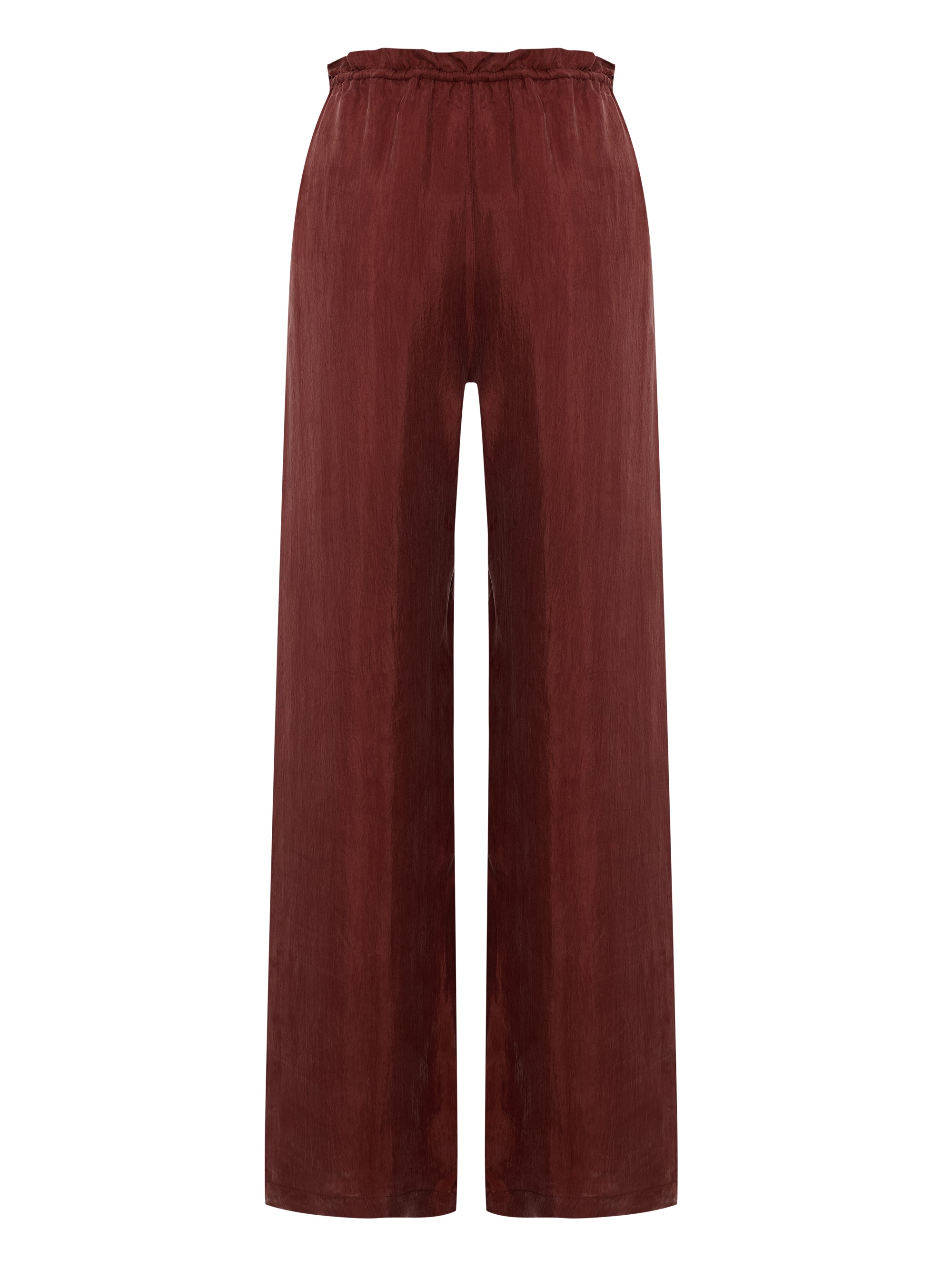 The Handloom Lucid Flow Tie Pants - Burgundy