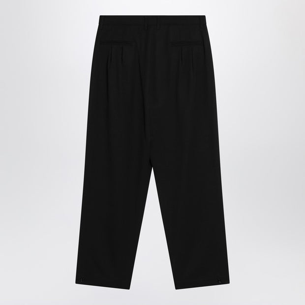 LEMAIRE Black Drawstring Pants In Wool Blend
