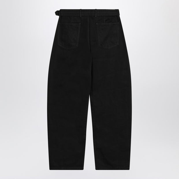 LEMAIRE Black Cotton Trousers With Belt