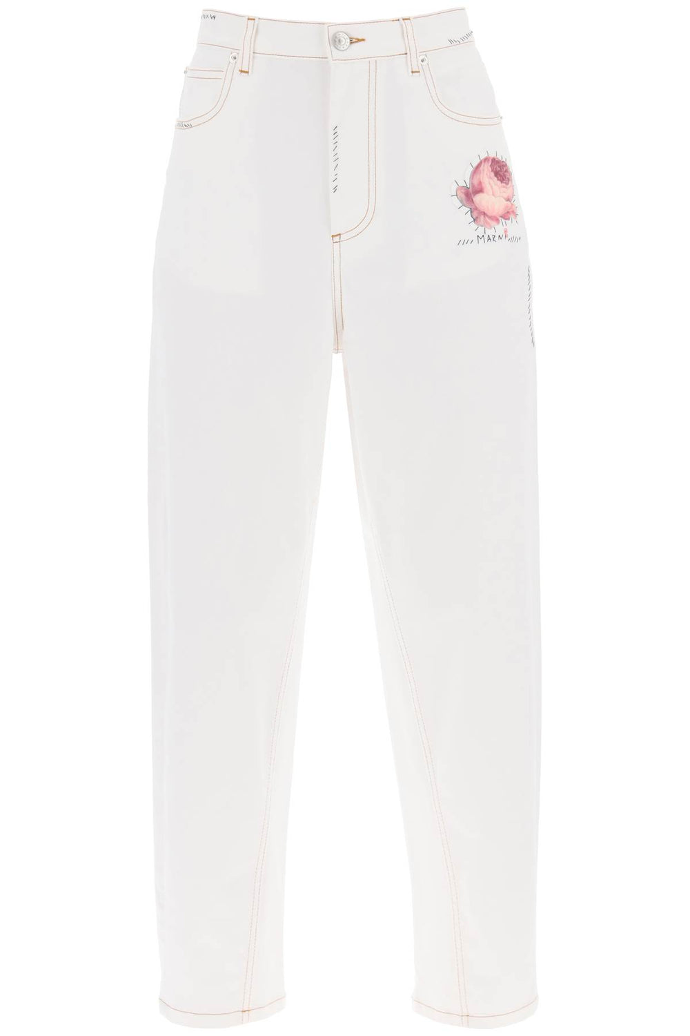 Marni Embroidered Stretch Cotton Jeans