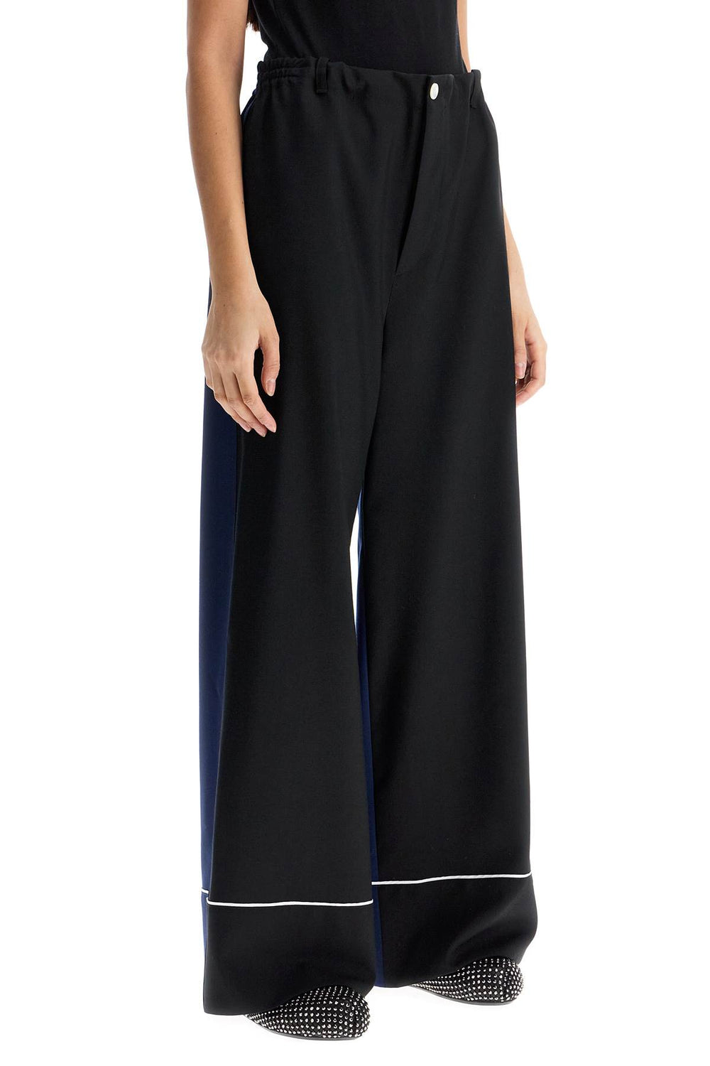 Marni Black Virgin Wool Pants With Contrast Trim