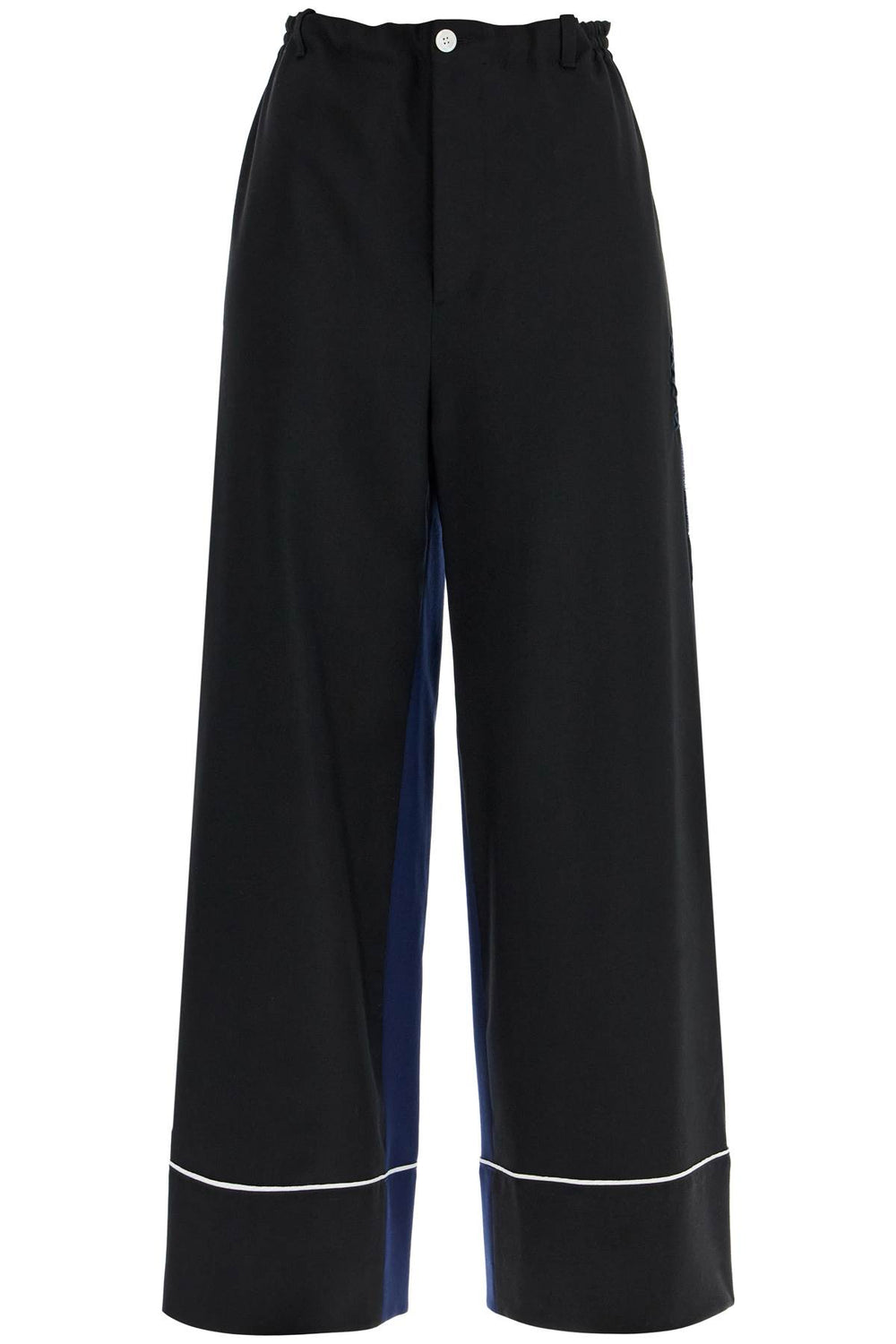 Marni Black Virgin Wool Pants With Contrast Trim