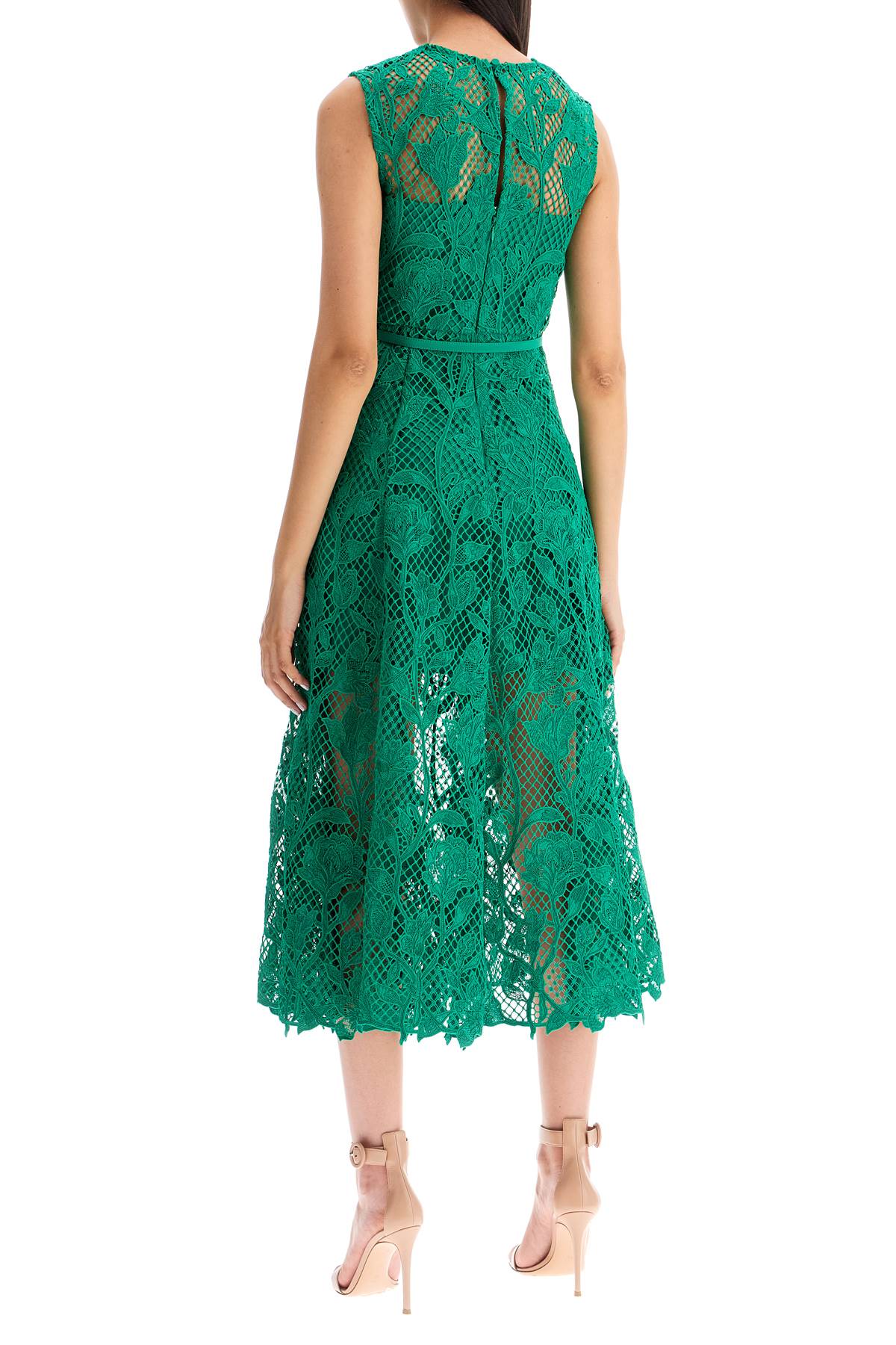 Self Portrait Floral Lace Midi Dress