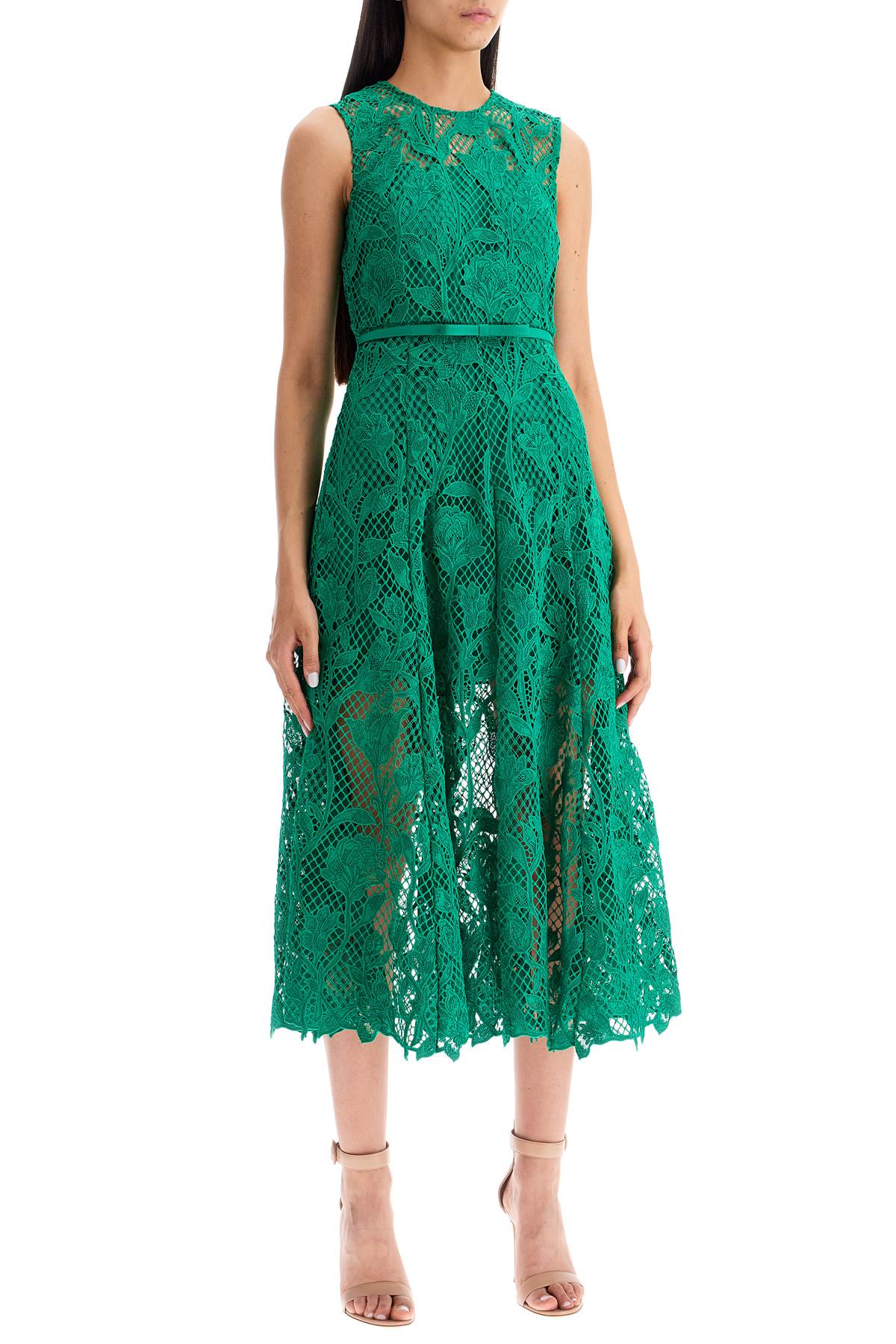 Self Portrait Floral Lace Midi Dress