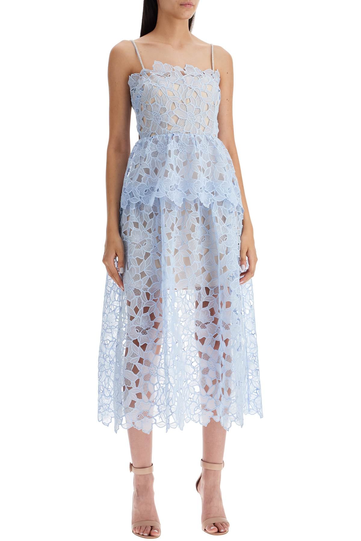 Self-Portrait Organza Lace Midi Dress