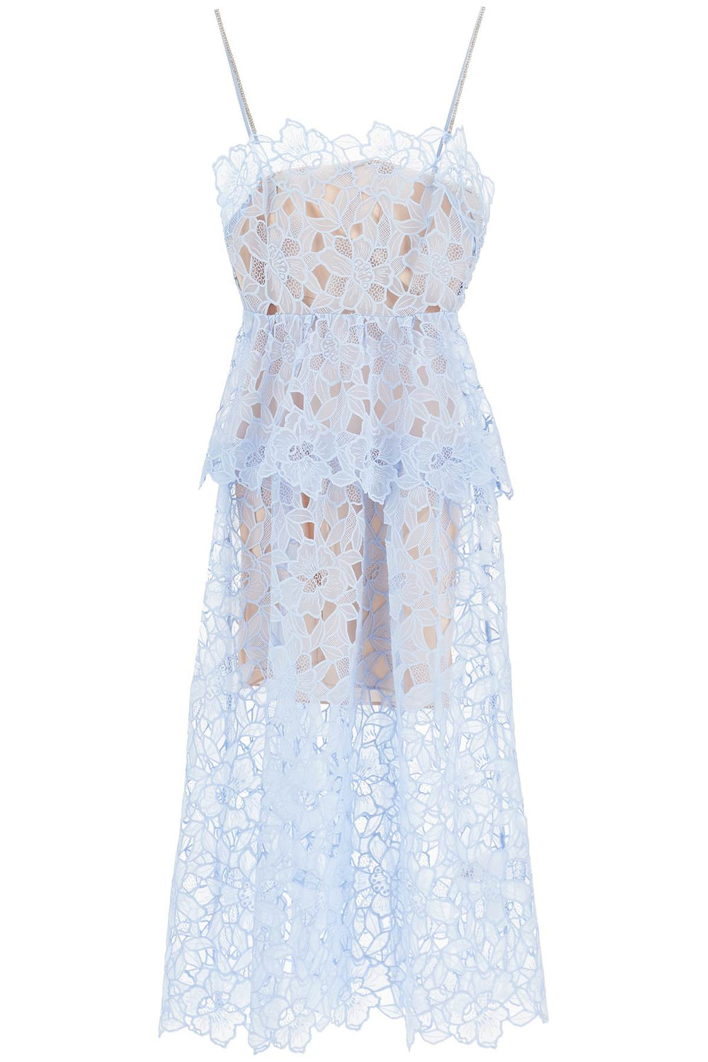 Self-Portrait Organza Lace Midi Dress