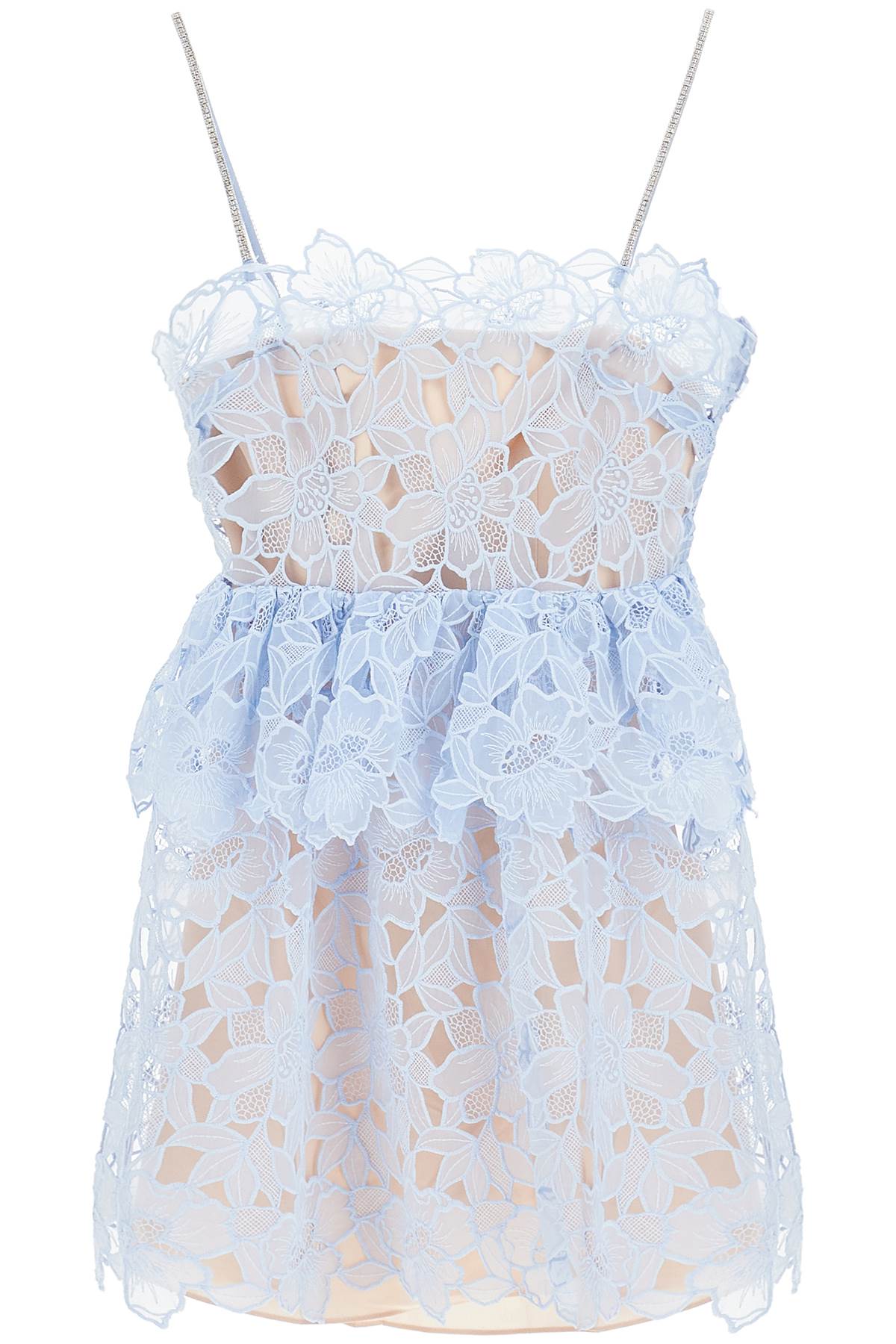 Self-Portrait Floral Organza Lace Mini Dress