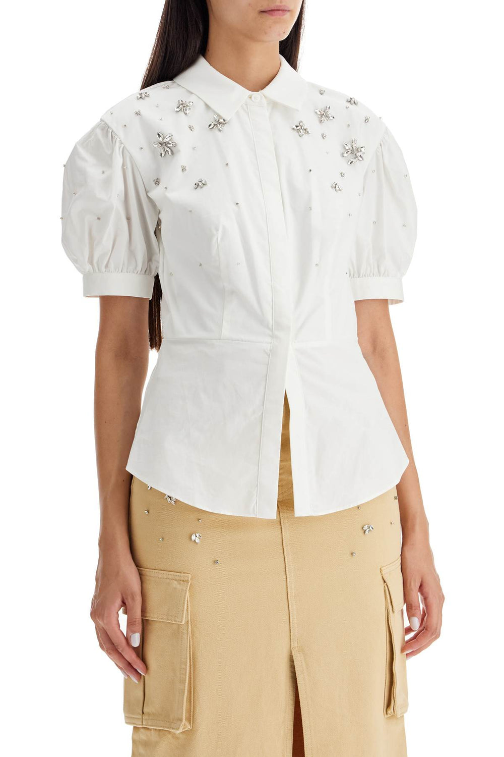 Self-Portrait Tailored Balloon Sleeve Shirt