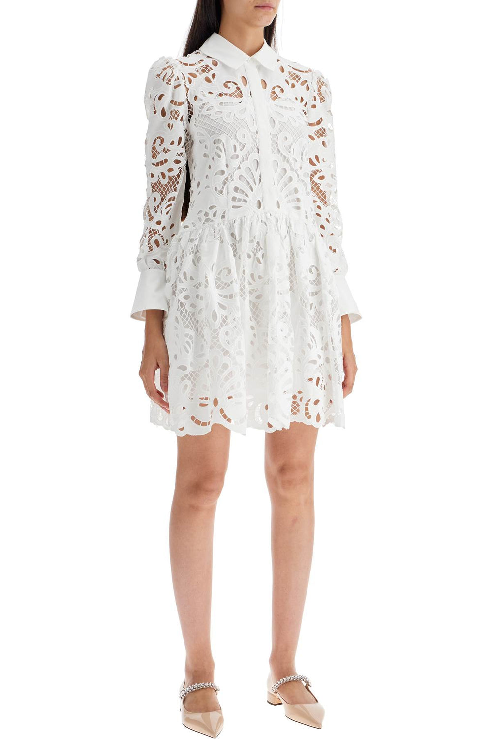 Self-Portrait Floral Lace Chemisier Dress