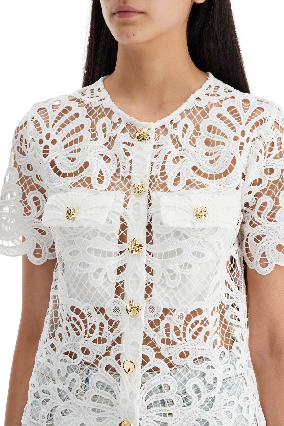 Self Portrait Guipure Lace Top