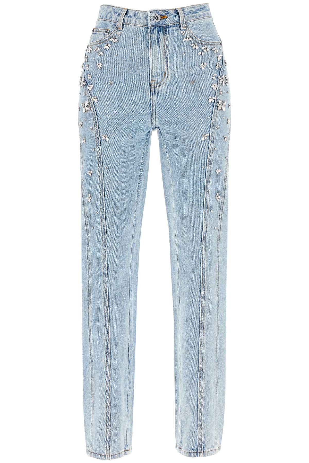 Self-Portrait Crystal Embellished Straight Jeans