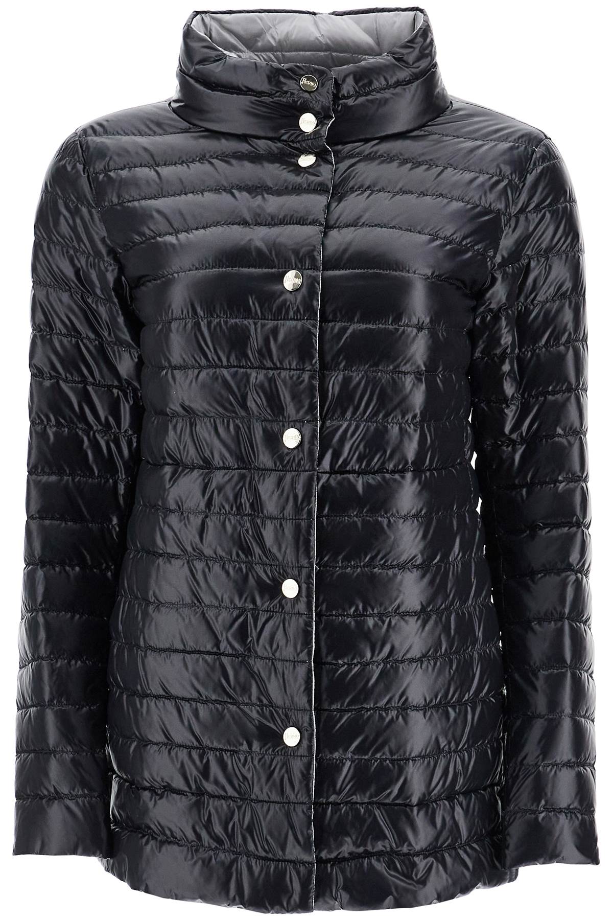 HERNO Reversible A-Shape Down Jacket Black And Gray