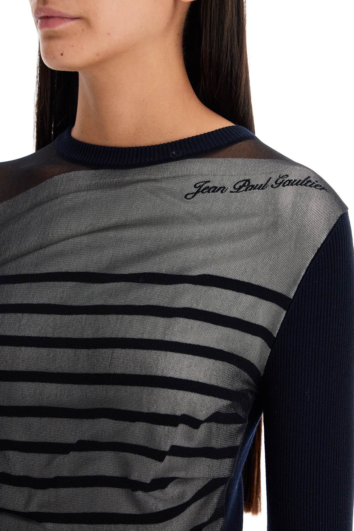 JEAN PAUL GAULTIER Striped Mesh Sweater