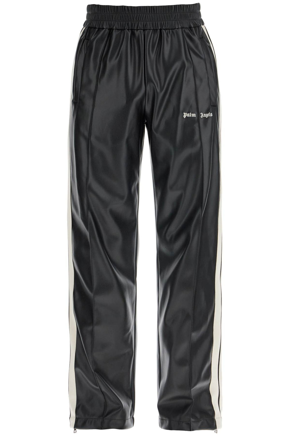 Palm Angels Eco Leather Joggers With Side Stripes