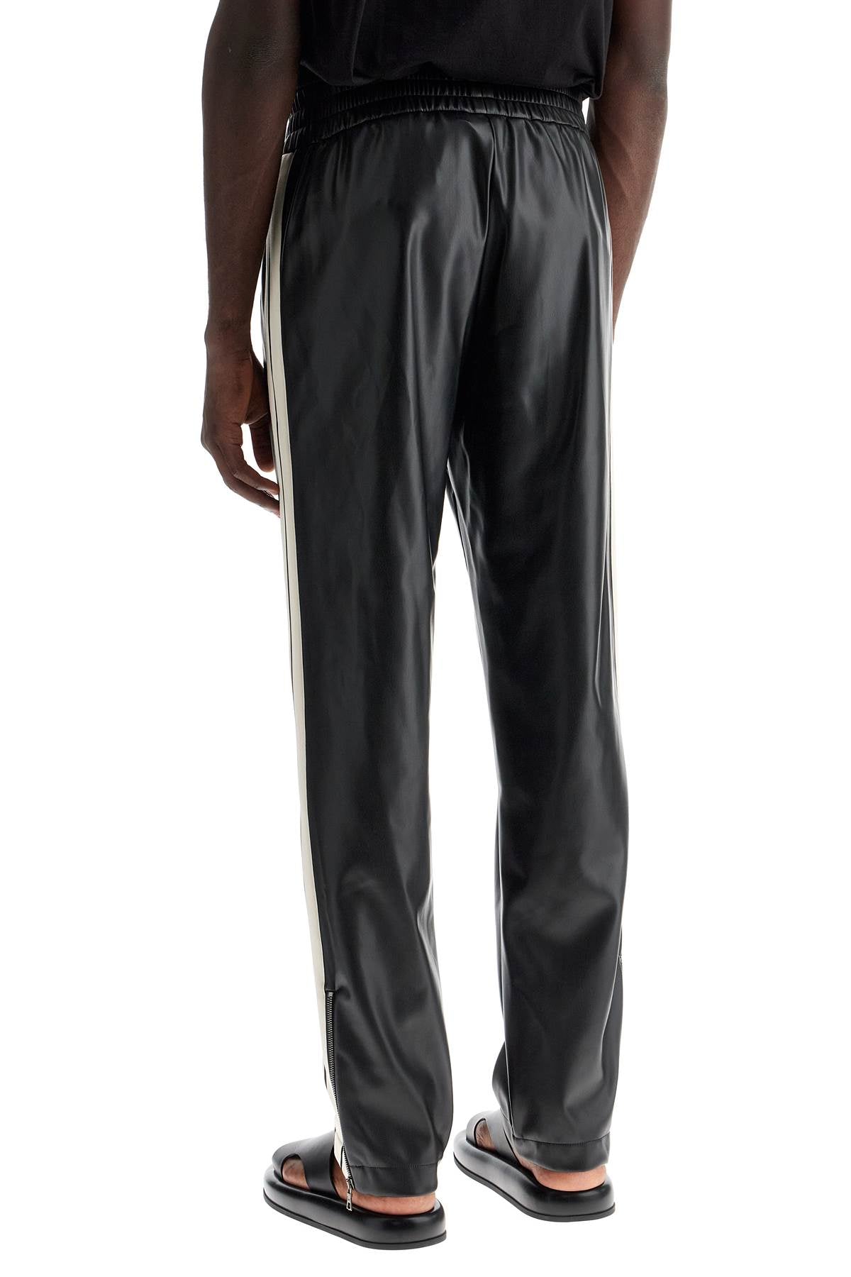 Palm Angels Eco Leather Joggers With Side Stripes