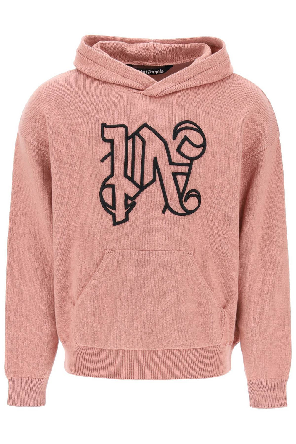 Palm Angels Monogram Wool-Cashmere Hoodie Sweater