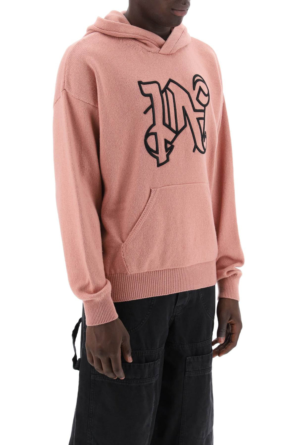 Palm Angels Monogram Wool-Cashmere Hoodie Sweater