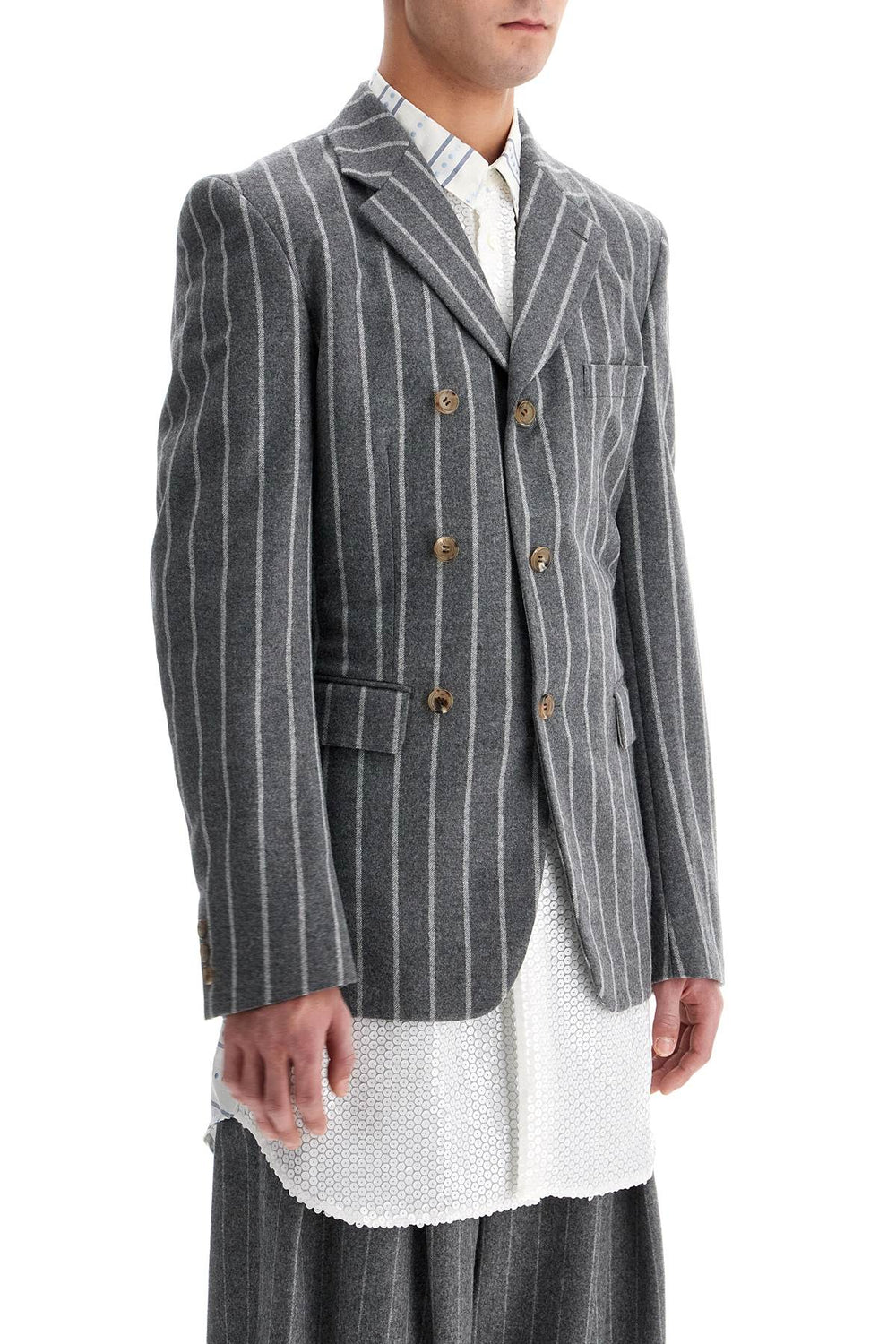 Comme Des Garcons Homme Plus Wool Pinstripe Jacket