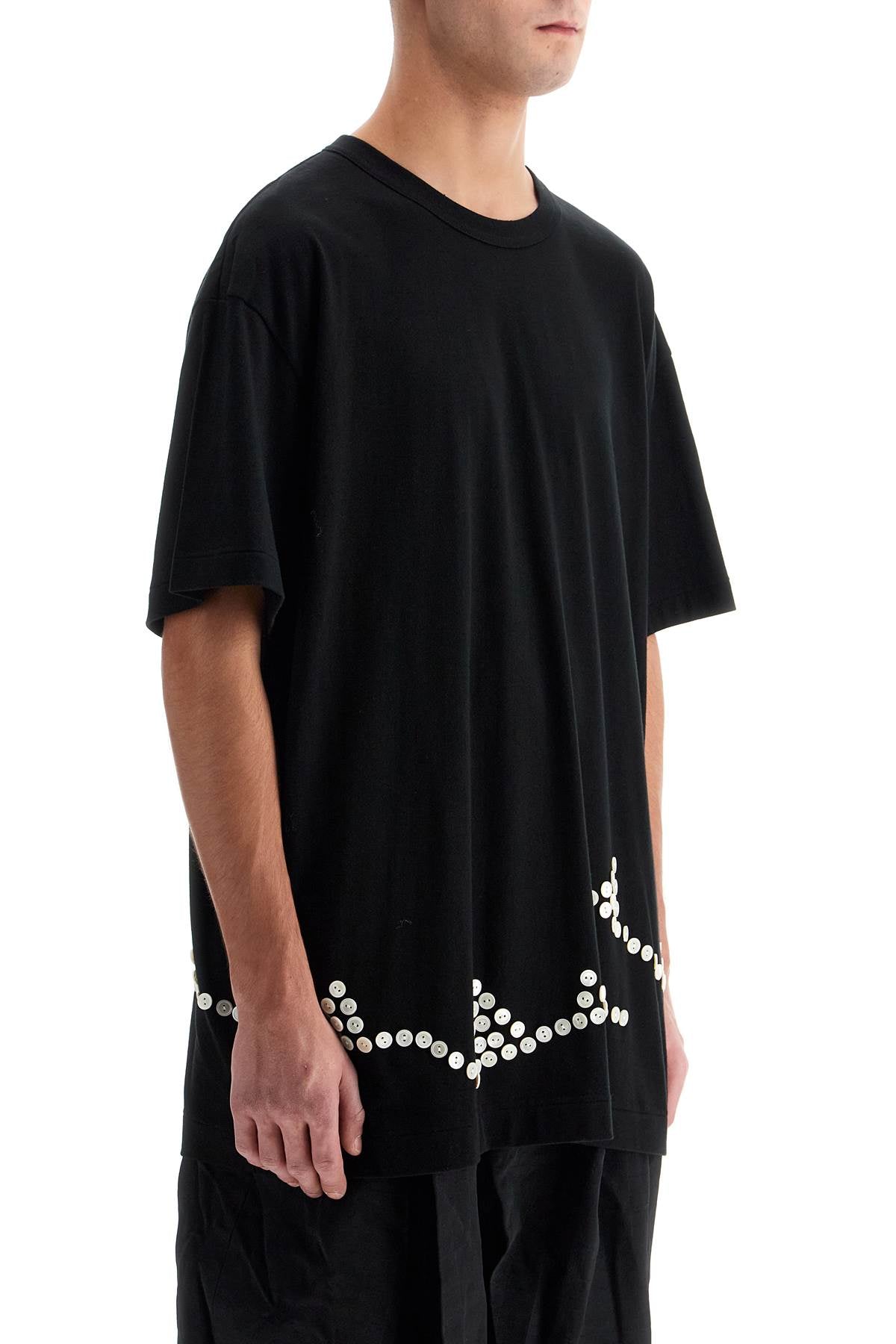 Comme Des Garcons Homme Plus Embroidered Button T-Shirt