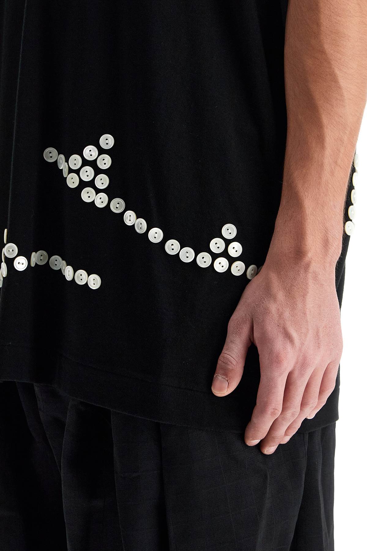 Comme Des Garcons Homme Plus Embroidered Button T-Shirt