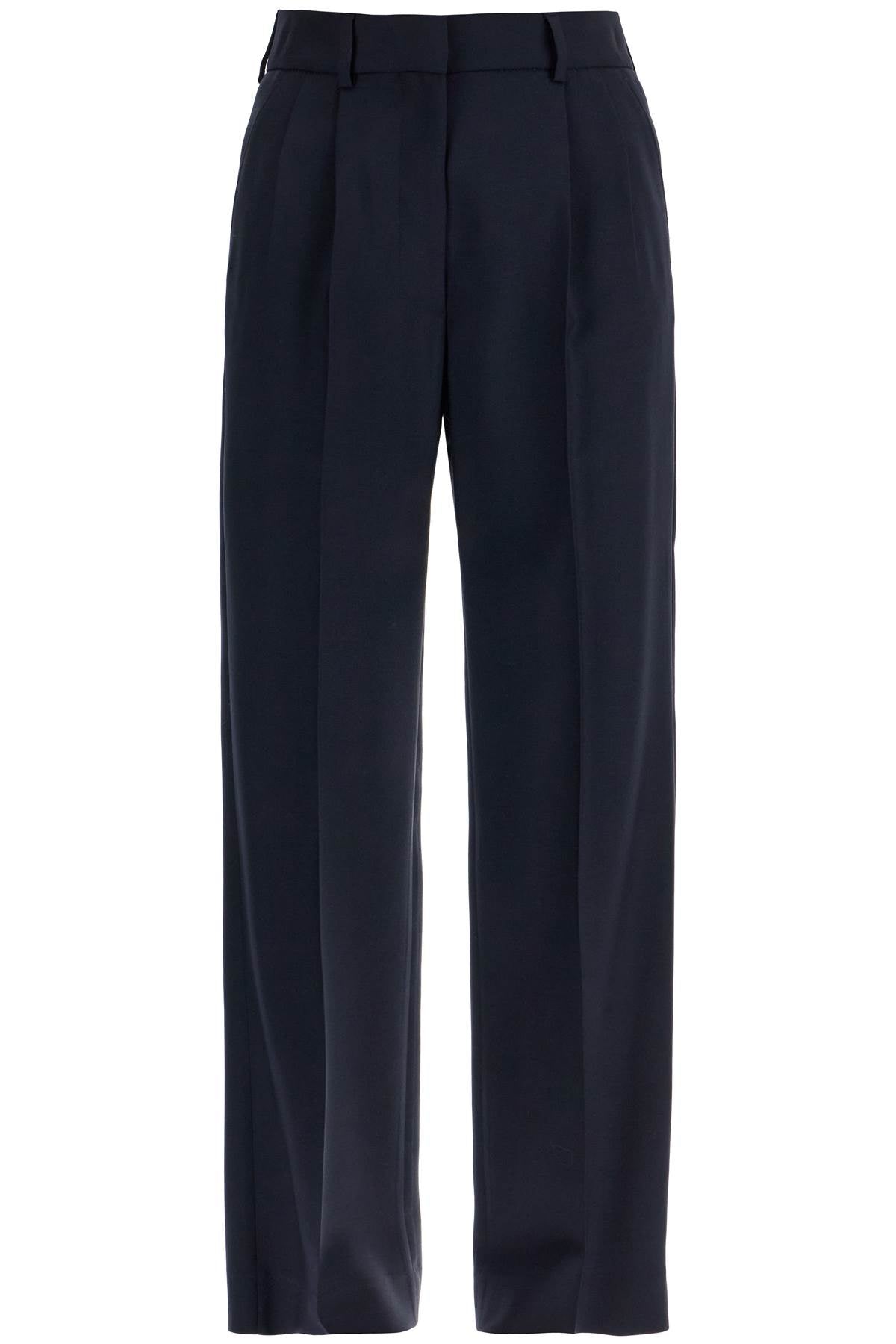 Blaze Milano First Class Fox Navy Blue Wool-Mohair High Waisted Pants