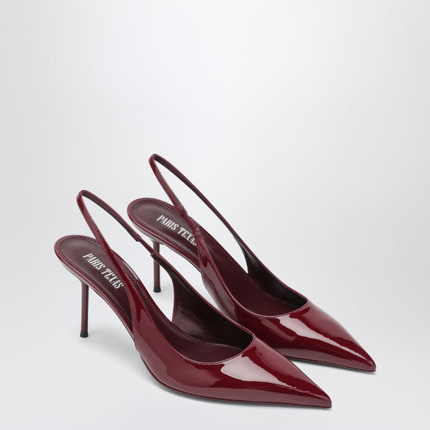 Paris Texas Lidia Slingbacks Rouge Noir In Patent Leather