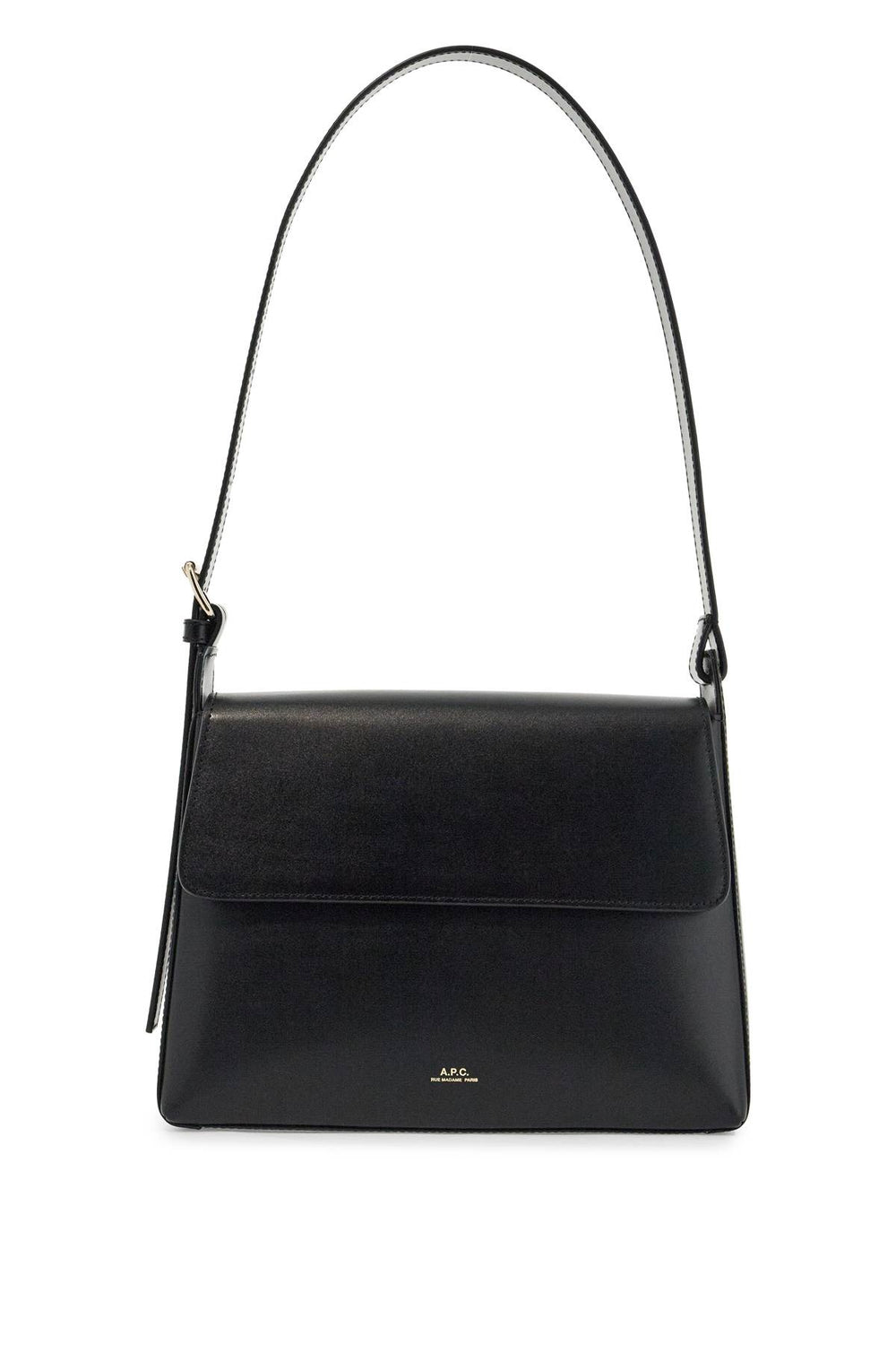 A.P.C. Sac Virginie Black Leather Bag With Shoulder Strap