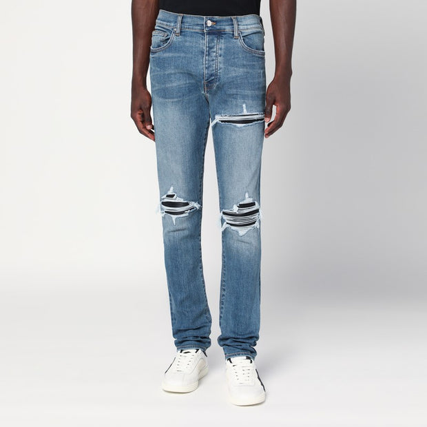 AMIRI Blue Skinny Jeans With Rips