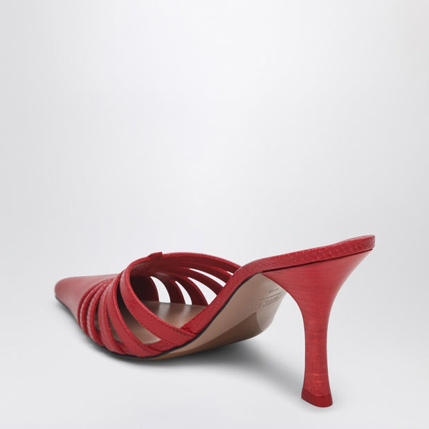 Paris Texas Red Leather Mule Nadia