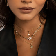Zoe Lev 14k Gold Large Paper Clip Chain With Diamond Toggle Necklace