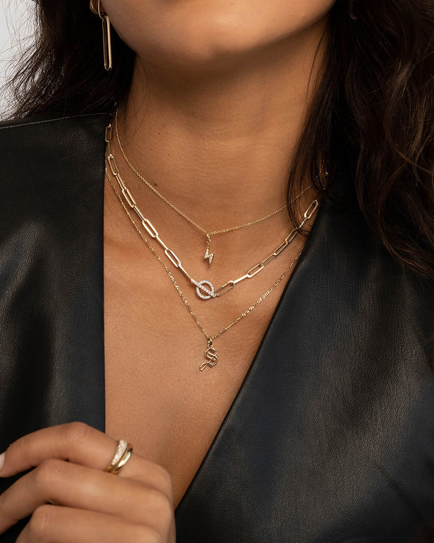 Zoe Lev Diamond Lightning Bolt Necklace