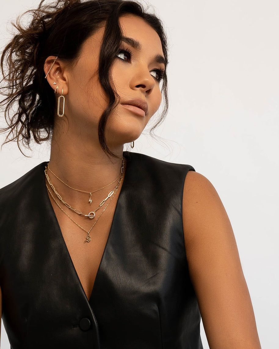 Zoe Lev Diamond Lightning Bolt Necklace