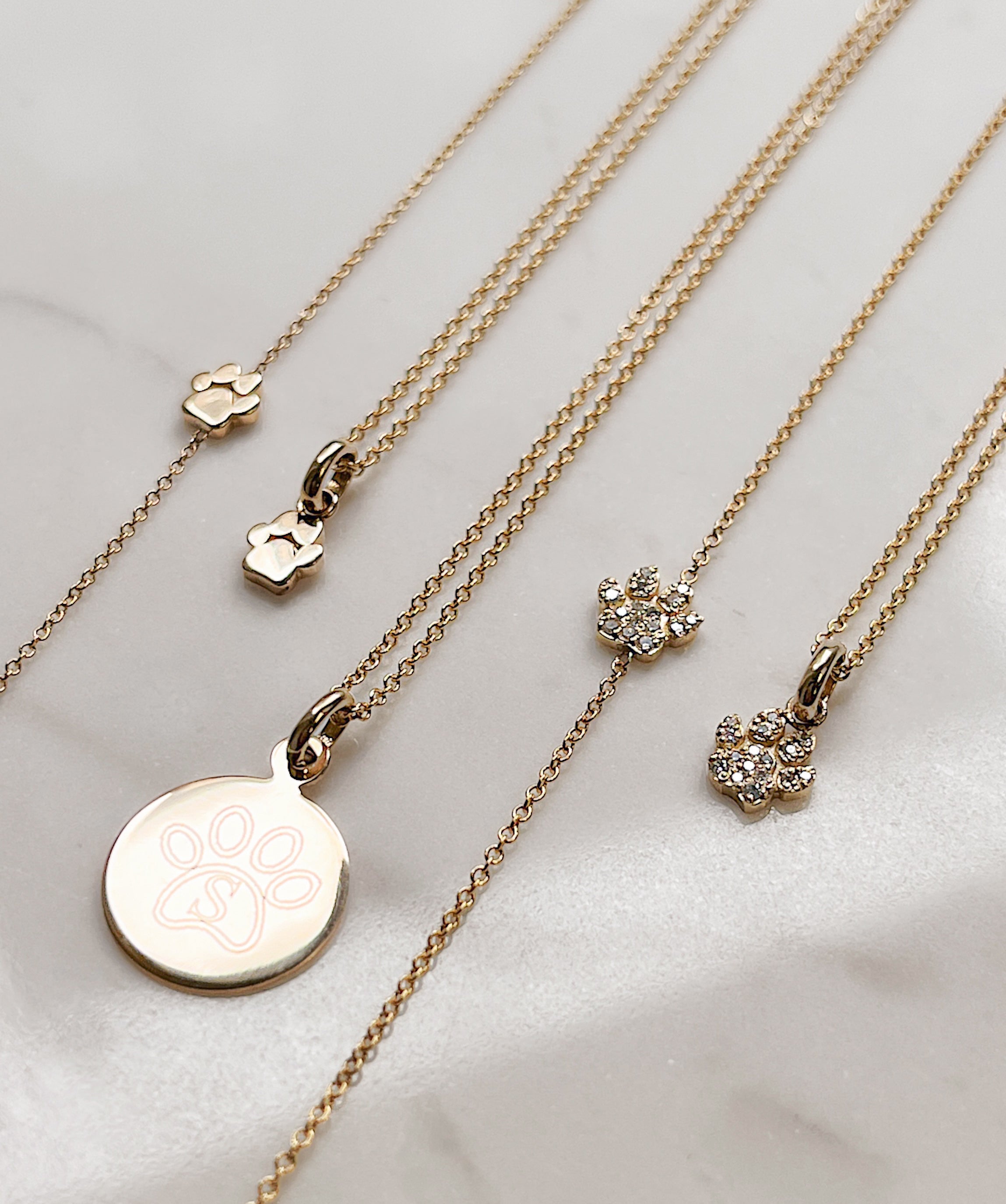 Zoe Lev Diamond Paw Necklace