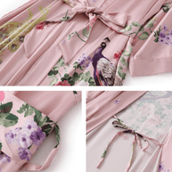 Ulivary Peacock Pink Kimono Robe