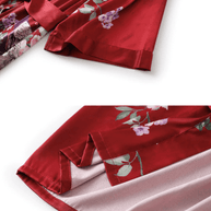 Ulivary Peacock Red Kimono Robe
